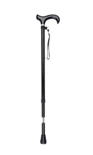 Load image into Gallery viewer, Black Derby Handle Adjustable Stick With Shock Absorber