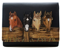 Load image into Gallery viewer, Mala Leather Stable Row Compact Leather Tri fold Purse
