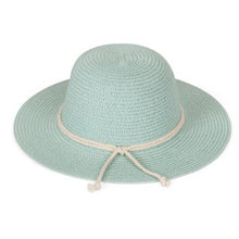 Load image into Gallery viewer, Ladies short brim straw hat with detail band
