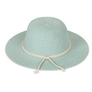 Ladies short brim straw hat with detail band