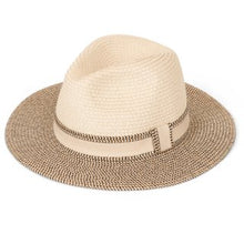 Load image into Gallery viewer, Ladies straw Fedora with inside adjuster
