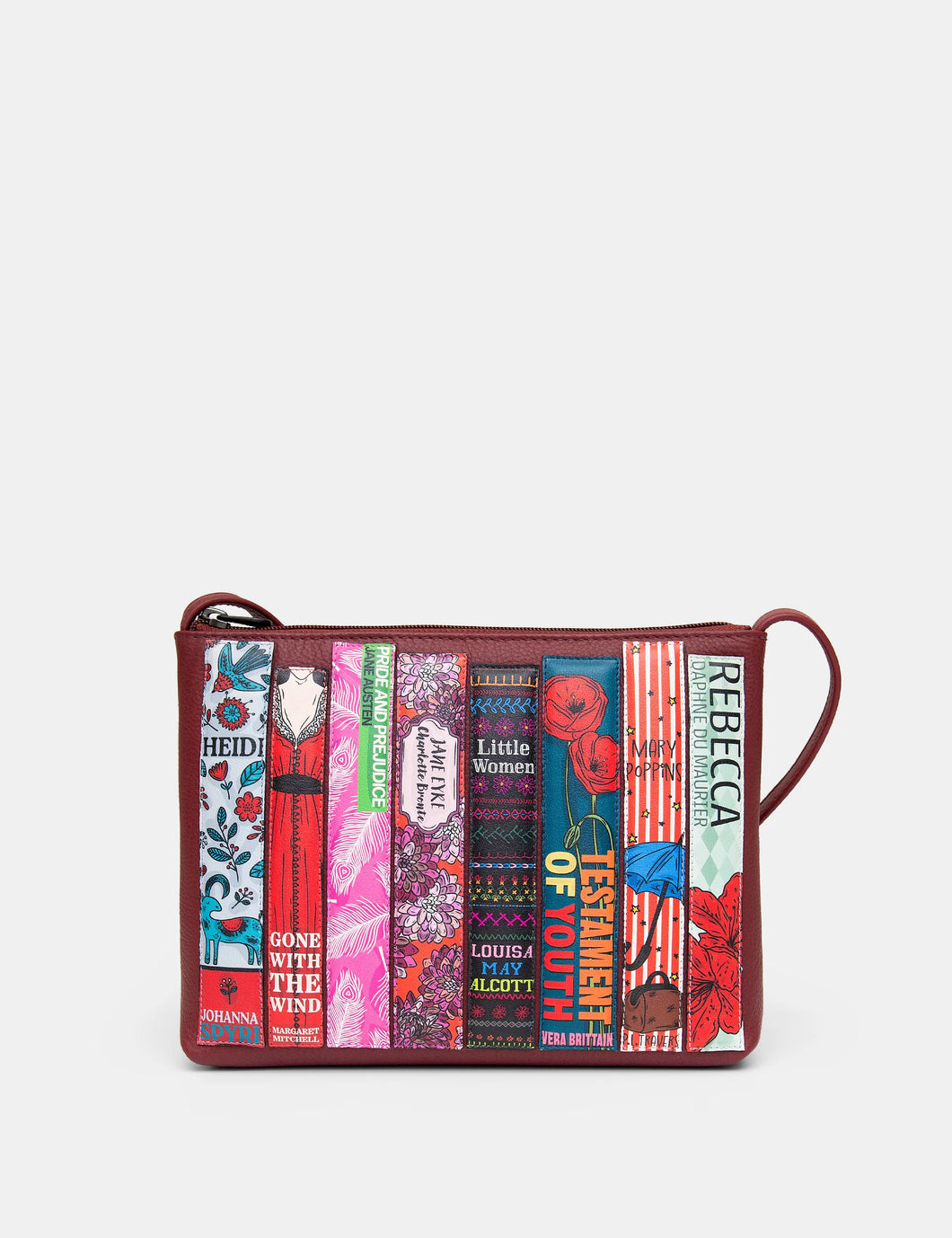 YB214 Cherry Red Bookworm Cross Body Bag