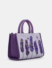 Load image into Gallery viewer, YB230 Bees Love Lavender Plum Leather Grab Bag
