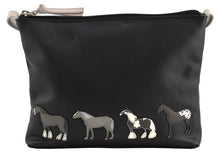 Load image into Gallery viewer, Mala Leather Black Horses Cross Body bag
