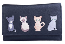 Load image into Gallery viewer, Mala Leather Sitting Cats Purse/Notecase - Black
