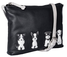 Load image into Gallery viewer, Mala Leather Sitting Dogs Cross Body Bag - Black
