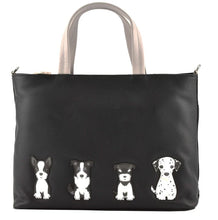 Load image into Gallery viewer, Mala Leather Sitting Dogs Grab Bag - Black
