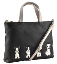 Load image into Gallery viewer, Mala Leather Sitting Dogs Grab Bag - Black
