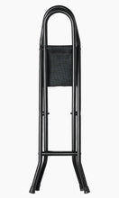 Load image into Gallery viewer, A folded up black metal &amp; canvas seat
