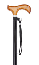 Load image into Gallery viewer, Black Natural Wooden Derby Handle Adjustable Stick With Shock Absorber
