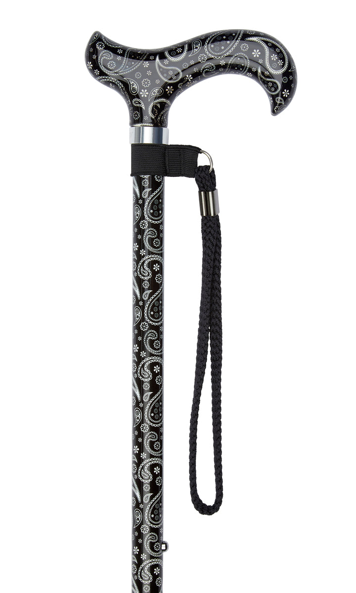 Black Paisley Pattern Adjustable Stick