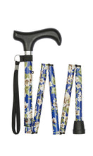 Load image into Gallery viewer, Mini Blue Morris Pattern Folding Stick
