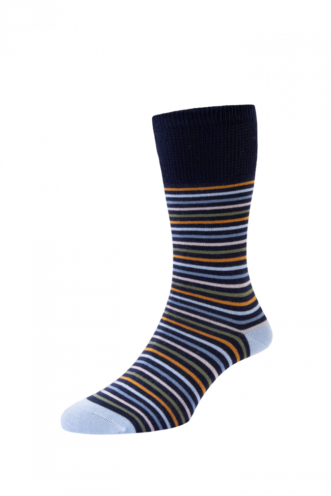 HJ Hall Striped Comfort Top Sock