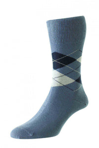 HJ Hall Argyle Comfort Top Sock