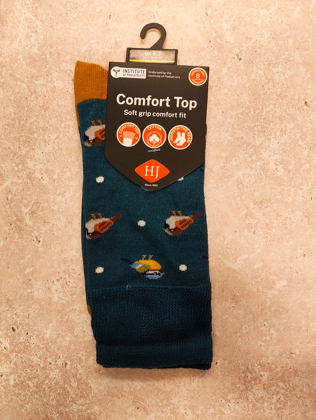 HJ Hall Garden Birds Comfort Top Sock