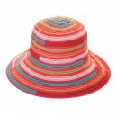 Load image into Gallery viewer, Ladies Short Brim Multicolored Straw Hat
