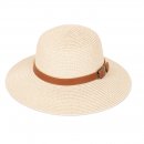 Load image into Gallery viewer, Ladies short brim straw hat with detail band
