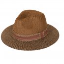 Load image into Gallery viewer, Ladies straw Fedora with inside adjuster
