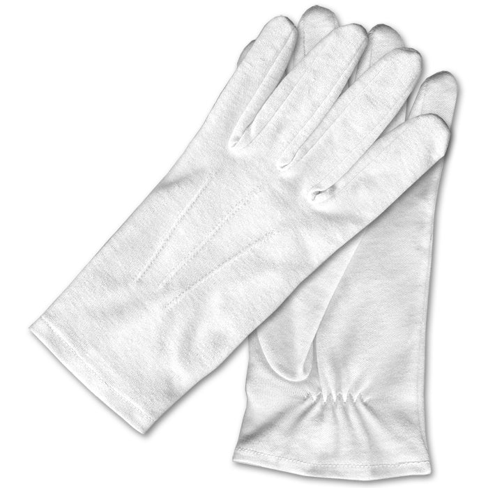 Elastic White Cotton Dress Gloves