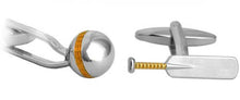 Load image into Gallery viewer, Cricket Bat &amp; Ball Gold and Rhodium plate Cufflinks
