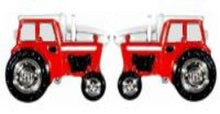 Load image into Gallery viewer, Red Tractor Rhodium Plated Cufflinks
