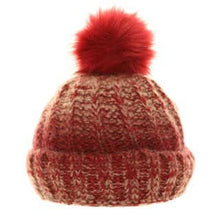Load image into Gallery viewer, Ladies Knit Bobble Hat With Fleece Lining
