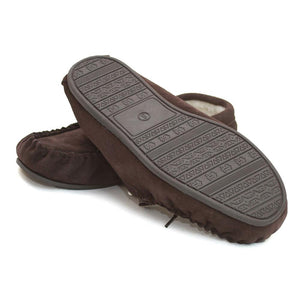 Mens Real Sheepskin Lined Moccasin