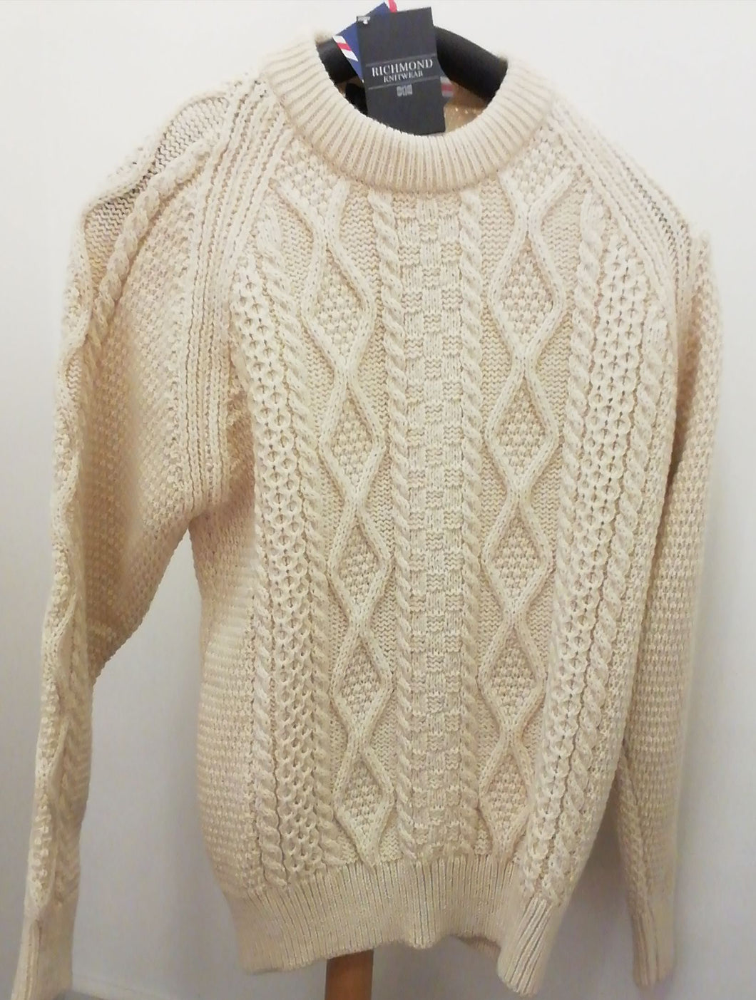 Richmond Aran Knit 100% British wool Sweater
