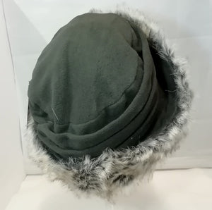 Ladies Fur Trim Fleece Hat