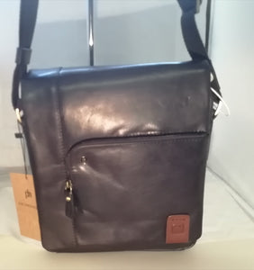Leather Black Flap Crossbody Bag - 7357
