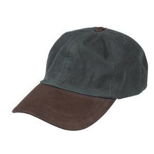 Hoggs Waxed Baseball Cap With Leather Peak