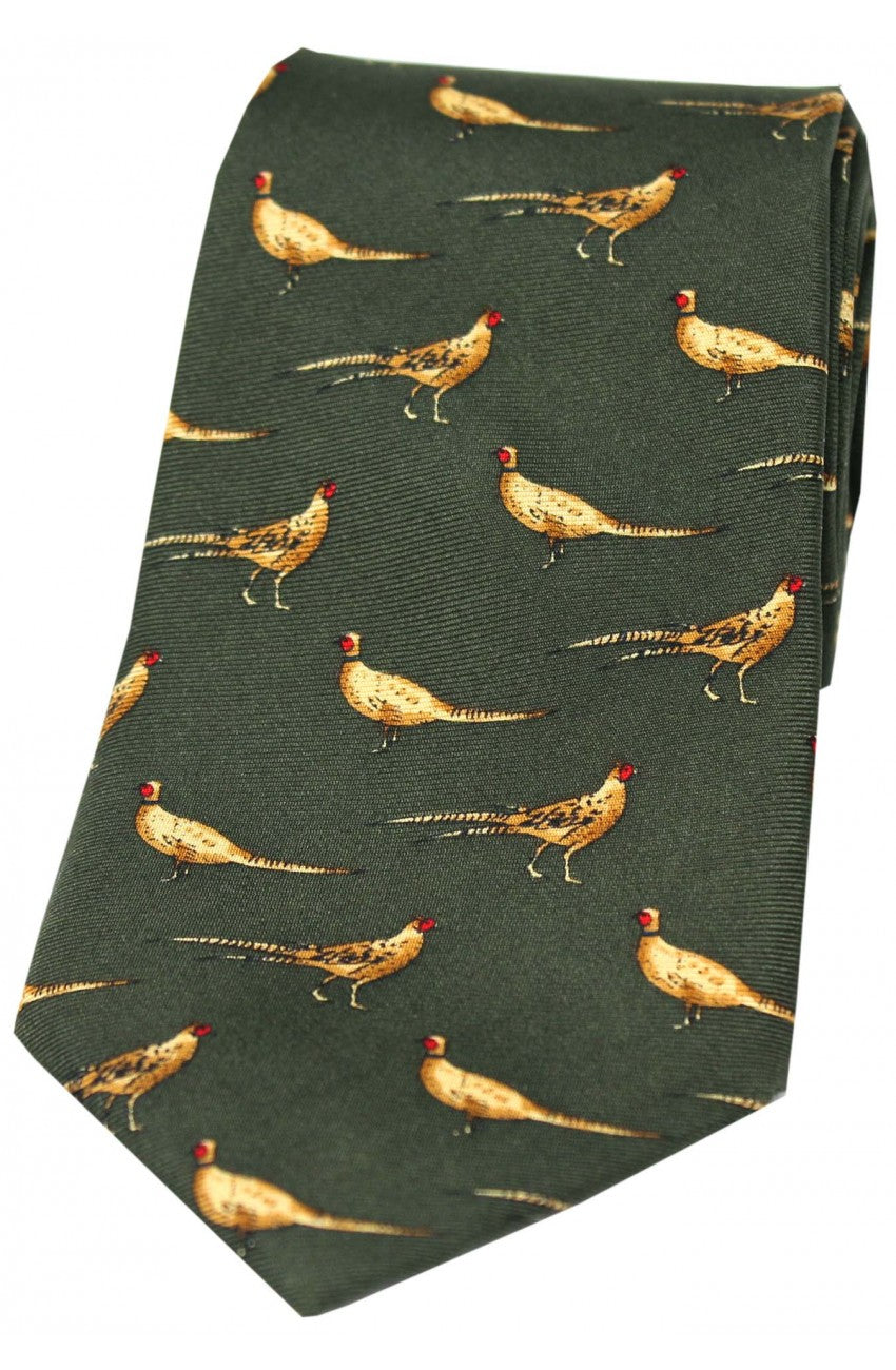 Country Pheasant Silk Tie