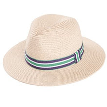Load image into Gallery viewer, Unisex Straw Fedora Hat with Ribbon Band
