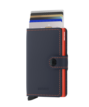 Load image into Gallery viewer, Secrid Matte Night Blue &amp; Orange Miniwallet
