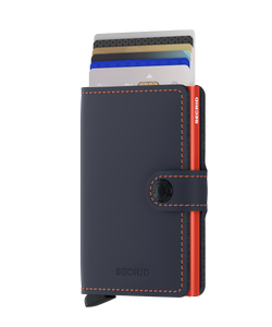 Secrid Matte Night Blue & Orange Miniwallet