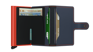 Secrid Matte Night Blue & Orange Miniwallet