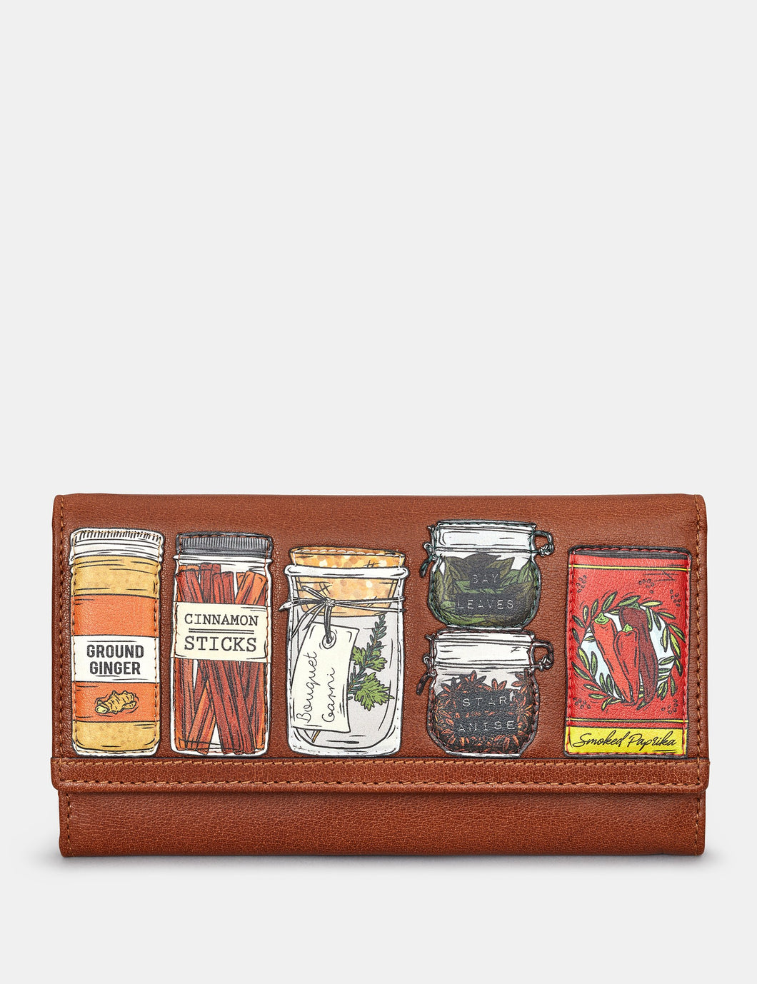 Spice of Life Flap Over Leather Purse