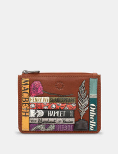 Y1321 Brown Leather Shakespeare  Purse