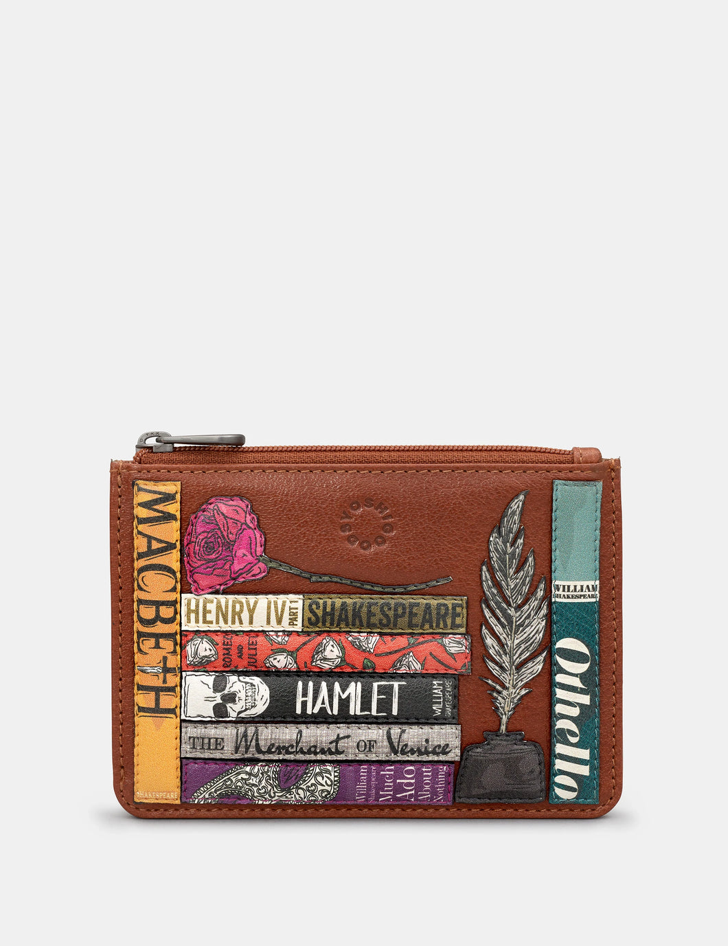 Y1321 Brown Leather Shakespeare  Purse