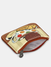 Load image into Gallery viewer, Leather Tea And Biscuits Zip Top Purse
