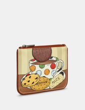 Load image into Gallery viewer, Leather Tea And Biscuits Zip Top Purse
