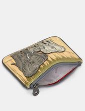Load image into Gallery viewer, Leather Zip Top Elephant Family Purse

