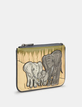Load image into Gallery viewer, Leather Zip Top Elephant Family Purse
