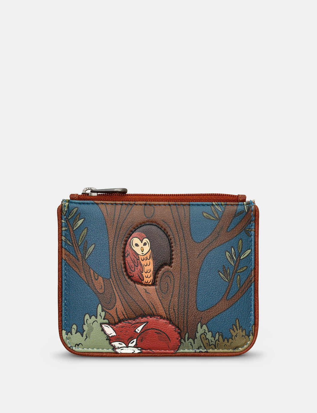 Leather Zip Top Woodland Friends Purse