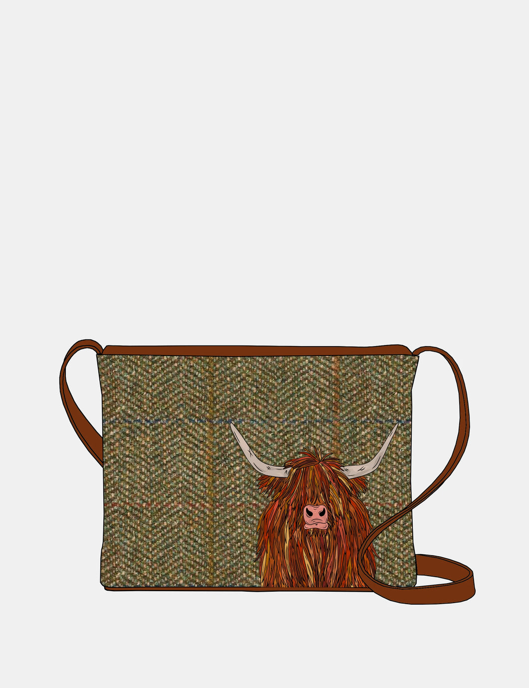 YB214 Tweed Cow Cross Body