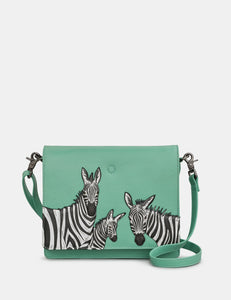 Zebra Flap Over Bag - Green