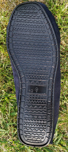 Mens navy wool slippers sole