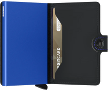 Load image into Gallery viewer, Secrid Matte Black &amp; Blue Miniwallet
