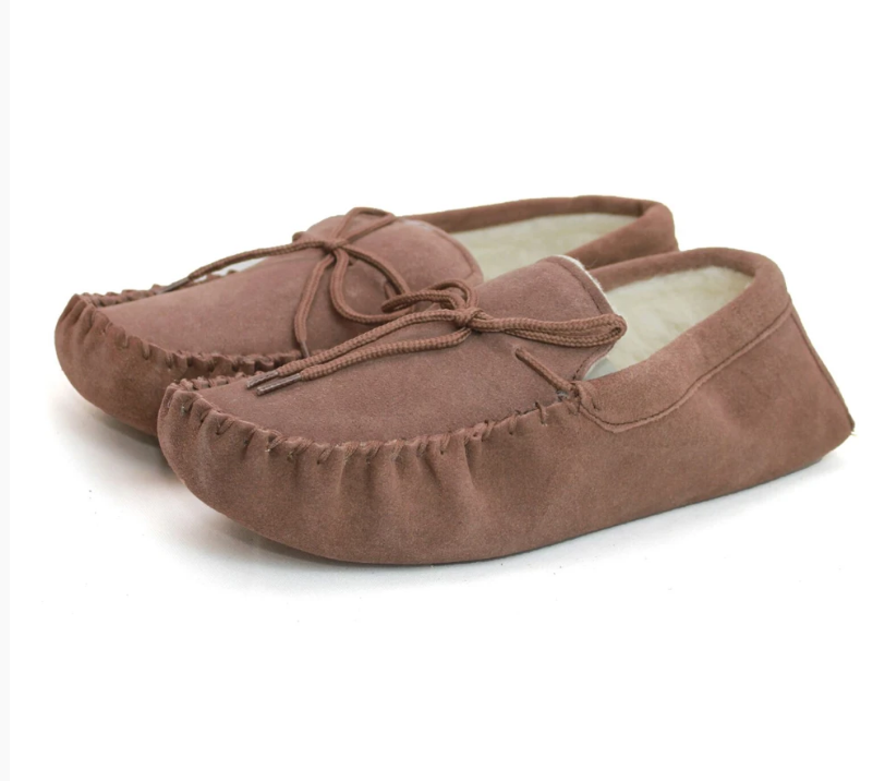 Mens Real Sheepskin Lined Moccasin