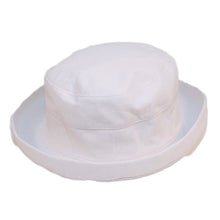 Load image into Gallery viewer, Women&#39;s Linen Sun Hat With Turn-Up Brim - Natural Colours
